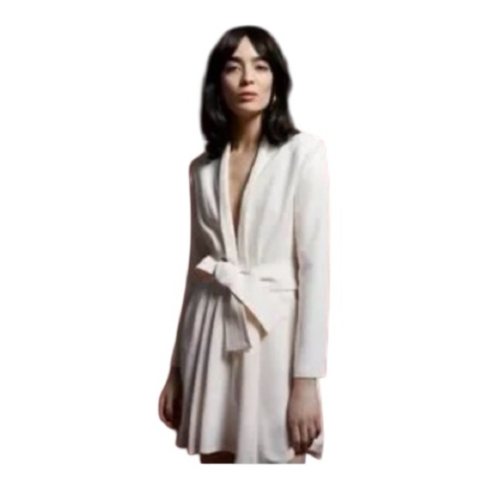 NWT A.L.C. Kiera Belted Long Sleeve Pale Pink Crepe Dress Size 6